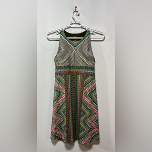 Prana Ariel dress in a green Taos geometric print size small NWOT‎